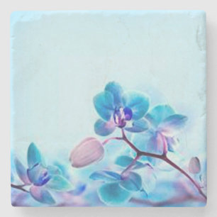 Dessous-de-verre En Pierre Flower blue coaster