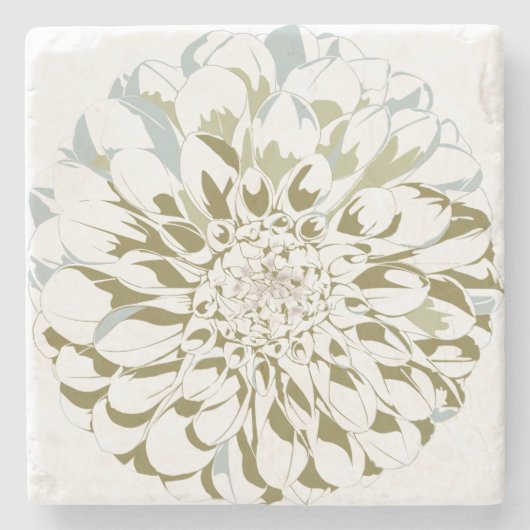 Dessous-de-verre En Pierre Flower stone coaster - dahlia (Devant)
