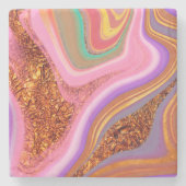 Dessous-de-verre En Pierre Flux de quartz rose (Devant)