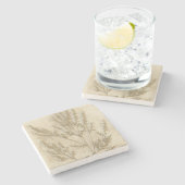 Dessous-de-verre En Pierre Foliage doré II (Côté)