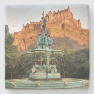 Dessous-de-verre En Pierre Fontaine du château d'Édimbourg Princes Street Gar
