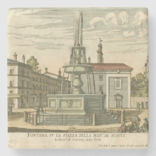Dessous-de-verre En Pierre Fontaine italienne en ville Carré par Falda