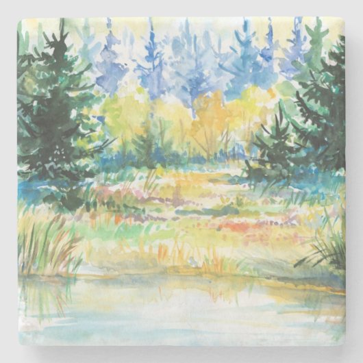 Dessous-de-verre En Pierre Forêt (Devant)