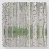 Dessous-de-verre En Pierre Forêt de Birch Nature (Devant)