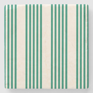 Dessous-de-verre En Pierre Forêt vert et beige cinq bandes motif