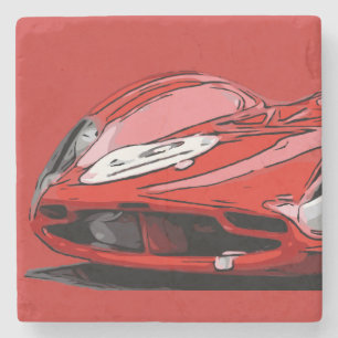 DESSOUS-DE-VERRE EN PIERRE FOREVER RED