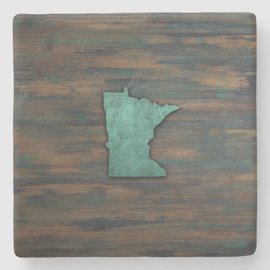 Dessous-de-verre En Pierre Forme de Minnesota Turquoise Russe (Devant)