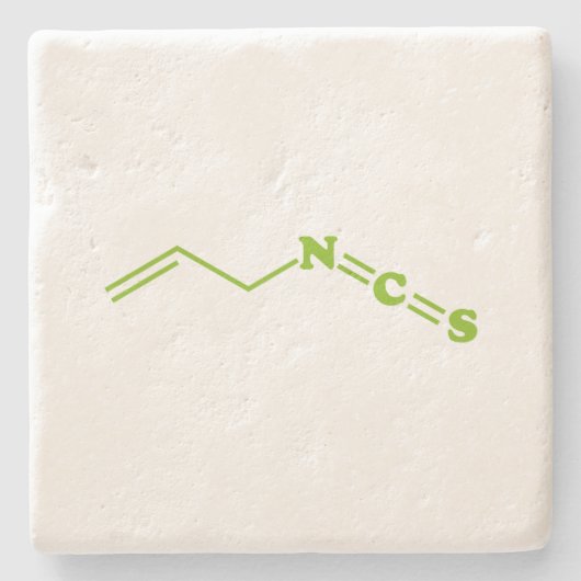 Dessous-de-verre En Pierre Formule moléculaire de l'isothiocyanate de Wasabi (Devant)