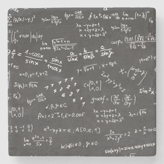 Dessous-de-verre En Pierre Formules Mathématiques Et Numéros (Devant)