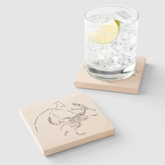 Dessous-de-verre En Pierre Fossiles dragons (Côté)