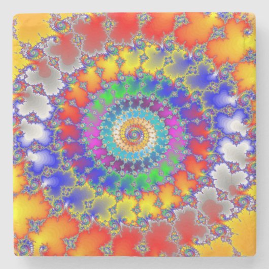 Dessous-de-verre En Pierre Fractale psychédélique (Devant)