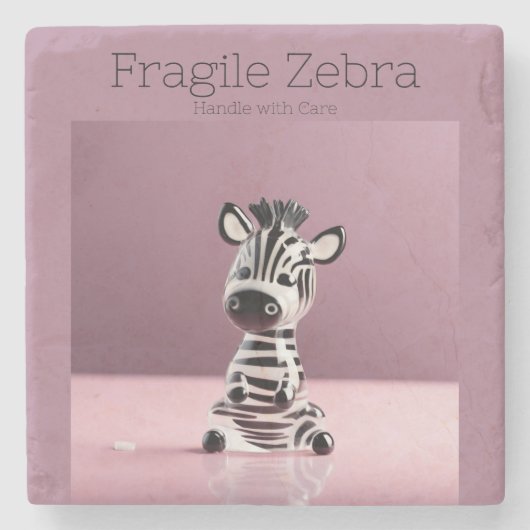 Dessous-de-verre En Pierre Fragile Zebra : Manipuler avec soin (Devant)