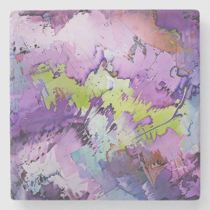 Dessous-de-verre En Pierre "Fragments Dynamiques" Art Abstrait Contemporain