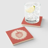 Dessous-de-verre En Pierre Fraise (Côté)