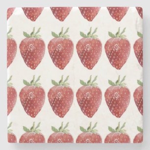 Dessous-de-verre En Pierre Fraises d'aquarelle : motif transparent