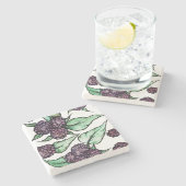 Dessous-de-verre En Pierre Framboise noire (Côté)