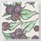 Dessous-de-verre En Pierre Framboise noire (Devant)