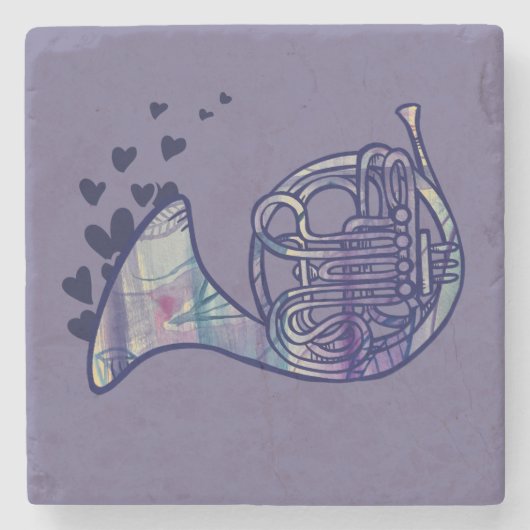 Dessous-de-verre En Pierre French Horn Love Band (Devant)