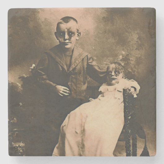 Dessous-de-verre En Pierre Frères zombies (Devant)