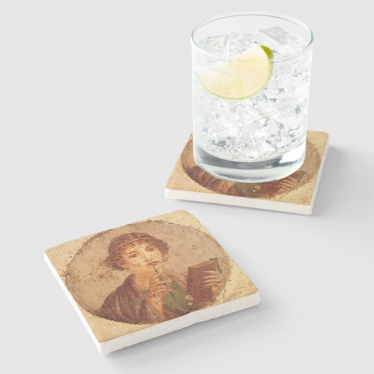 Dessous-de-verre En Pierre Fresco of sappho in Pompeii (Côté)