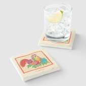 Dessous-de-verre En Pierre Frida Kahlo Chicken Graphic (Côté)