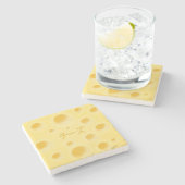 Dessous-de-verre En Pierre "Fromage" en tranche de fromage japonais mou perso (Côté)