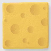 Dessous-de-verre En Pierre Fromage suisse jaune avec trous dessous de verre c (Devant)
