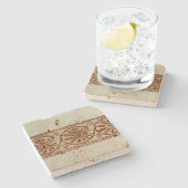 Dessous-de-verre En Pierre Frontière Brown méditerranéenne ornementale (Côté)