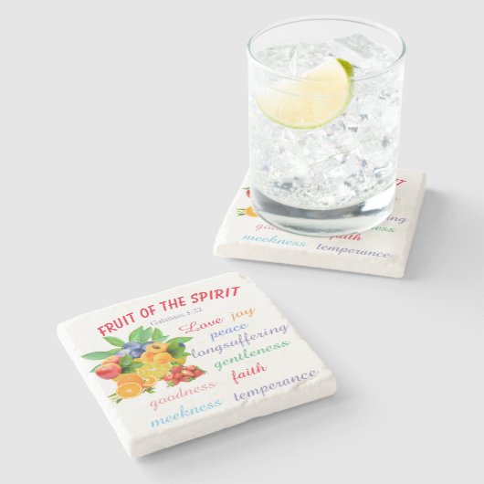 Dessous-de-verre En Pierre Fruit de l'Esprit    (Côté)