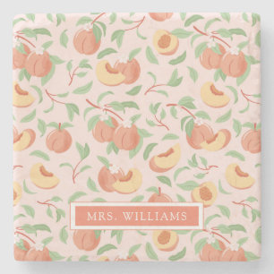 Dessous-de-verre En Pierre Fruits de Pierre de Pêche Dessous de verre de Pier