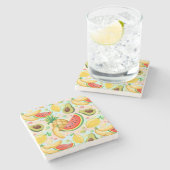 Dessous-de-verre En Pierre Fruits d'été frais Motif (Côté)