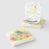 Dessous-de-verre En Pierre Fruits heureux (Côté)