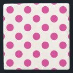 Dessous-de-verre En Pierre Fuchsia polka<br><div class="desc">Fuchsia and white polka dots</div>