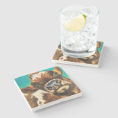 Dessous-de-verre En Pierre Fumée de vache (Côté)