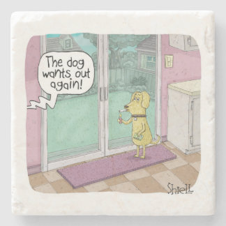 Dessous-de-verre En Pierre Fumer le chien. Drôle cadeau pour amoureux des chi