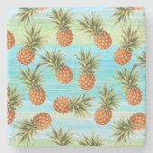 Dessous-de-verre En Pierre Fun Ananas Fruit Motif Aquarelle Art Stripes (Devant)