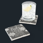 Dessous-de-verre En Pierre Fun Cute Baby Son Froid Dehors Chalkboard<br><div class="desc">Beautiful contemporain "Baby Its Cold Outside" text write in typographiy on a black gray chalk board, with a background of white snowflakes design. Ornate, elegant, stylish and eclectic design for the fancy artistic interior designer, the artsy décor diva, popular hip trendsetter, vintage retro art and abstract geometric motifs lover. Available...</div>