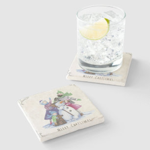 Dessous-de-verre En Pierre Fun de famille Noël