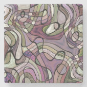 Dessous-de-verre En Pierre Fun Hip violet violet noir Mosaic Art Motif (Devant)