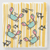 Dessous-de-verre En Pierre Fun Seafood Crab Fish  (Devant)