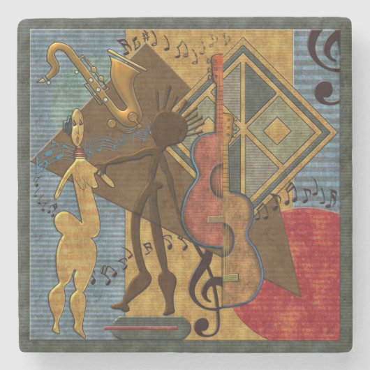 Dessous-de-verre En Pierre Funky Hot Jazz Marble (Devant)