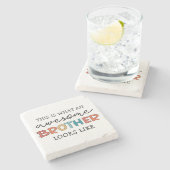 Dessous-de-verre En Pierre Funny Awesome Frère | Cadeau pour Meilleur Frère j (Côté)