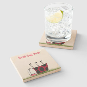 Dessous-de-verre En Pierre Funny Ladybug Dead Bug Yoga Pose