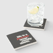 Dessous-de-verre En Pierre Funny Life is a Journey ... (Côté)