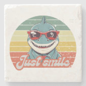 Dessous-de-verre En Pierre Funny requin invitation vous sourire (Devant)