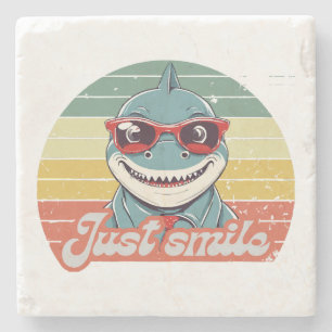 Dessous-de-verre En Pierre Funny requin invitation vous sourire