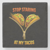 Dessous-de-verre En Pierre Funny Taco Lover Stop Staring (Devant)
