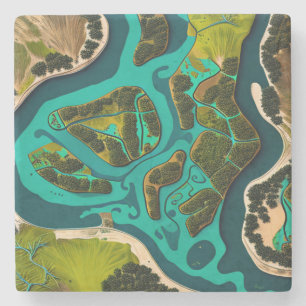 Dessous-de-verre En Pierre Futuristic Marshlands
