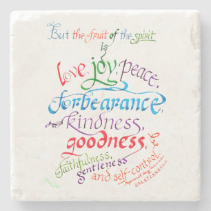 Dessous-de-verre En Pierre Galates 5 22 23 Fruit de l'Esprit Bible Verse