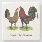 Dessous-de-verre En Pierre Gamefowl Pair (Devant)